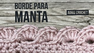 Como hacer a Crochet orilla o borde para manta con abanicos fácil de hacer y muy vistosa [upl. by Camila896]