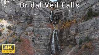 Bridal Veil Falls 4K Aerial Drone Footage Provo Canyon Utah November 2024 [upl. by Layla49]