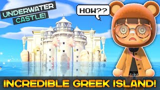 🌊 UNDERWATER CASTLE 5STAR GREEK Island Tour  Animal Crossing [upl. by Infeld]