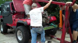 Jeep Wrangler YJ  Engine swap in process Part 2 [upl. by Granniah]