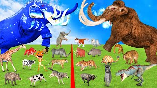 Prehistoric Mammoth Vs Elephant Cenozoic Mammals vs Modern Animals Evolution Animal Revolt Battle [upl. by Margarete8]