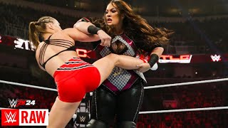 Ronda Rousey vs nia Jax divas championship match  wwe Raw 7 July 2024 [upl. by Procora]