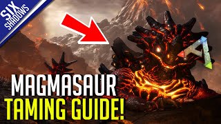 HOW TO TAME A MAGMASAUR  New Genesis DLC  Ark Survival Evolved [upl. by Yesak]