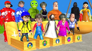 Scary Teacher 3D vs Squid Game Helicopter Stuck Rescue Squid Girls 5 Times Challenge Miss T vs Hulk [upl. by Roel]