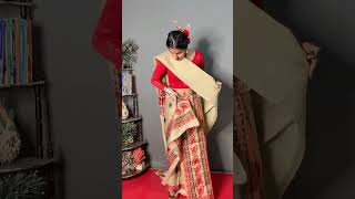 MEKHELA CHADOR ASSAM TRADITIONAL SAREE WEAR IN NEW WAY OR DIFFERENT STYLE [upl. by Jacoba476]