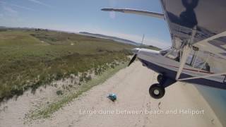 Aviat Husky landing at the heliport on Tresco Scilly Isles Southern Approach [upl. by Vachill]