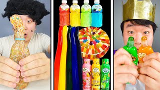 ASMR MUKBANG  GALAXY HONEY JELLY CANDY RECIPE Desserts Rainbow Food Noodles Jelly 🌈 [upl. by Maon]