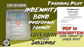 INDEMNITY BOND FILLED SAMPLE  PROFORMAFORMAT IN PDF  GIVEAWAY RESULT  BLANK FORMAT [upl. by Ylrebme]