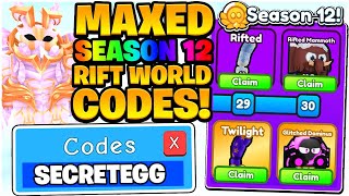 MAXED Season 12 Pass Rift World Codes In Arm Wrestle Simulator [upl. by Jakob]