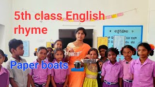 Paper boats  5th class English rhymeEnglish blossoms 🌸 [upl. by Assiral579]