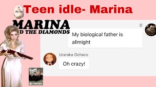 Teen Idle MARINA  VDeku Au  811  MHA BNHA live au lyric prank texts [upl. by Enyallij]