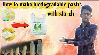 How to make biodegradable plastic with starch waterproof boiplastic cornstarch bioplastic recipe [upl. by Yaja]