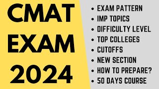 CMAT exam 2024 Exam pattern Important topics top colleges Score Vs Percentile How to prepare [upl. by Slayton]