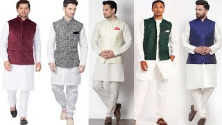 White Kurta Pajama With Jacket For Boys Design  Wedding Stylish Kurta Pajama amp Jacket [upl. by Coffin]