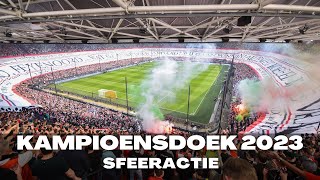 Sfeeractie Kampioenswedstrijd Feyenoord 14 mei 2023  Grootste Spandoek Ooit in De Kuip [upl. by Enicar456]