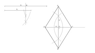 How to draw a rhombus given its two diagonals [upl. by Swane]