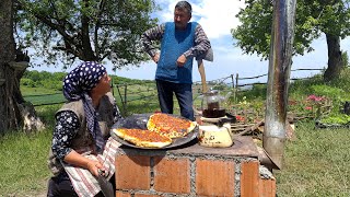 Building Our First Brick Cooking Stove amp Making Calzone Pizza 🧱🍕🔥 [upl. by Irianat]