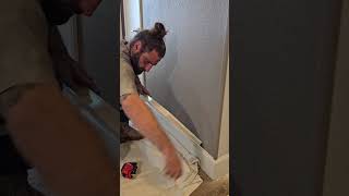 Cutting a hole in a wall for a new HVAC return vent [upl. by Arinaj]