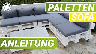 Palettensofa bauen DIY  Anleitung zum selber bauen [upl. by Deacon616]