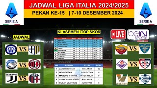 Jadwal Liga Italia Pekan ke 15Juventus Vs Bologna Seri A Italia 20242025Klasemen Seri A [upl. by Harahs180]