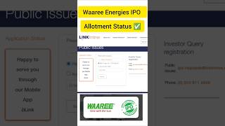 Waaree Energies IPO Allotment Status  Waaree Energies IPO waareeenergiesipo ipoallotment [upl. by Llevra]