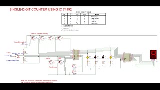 1digit Counter using ICs 74192 and 7447 with CA 7Segment Display [upl. by Norda344]