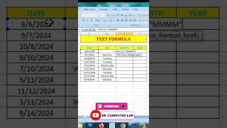 Text Formula in Ms ExcelHow to Use Text Formula in ExcelBKCOMPUTERLAB shorts [upl. by Esilenna]