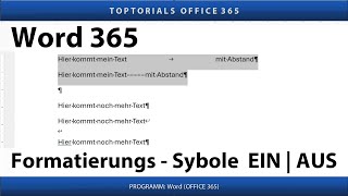 Formatierungs  Symbole  Nicht druckbare Zeichen einblenden  ausblenden  Word 365 Tutorial [upl. by Nylloc]