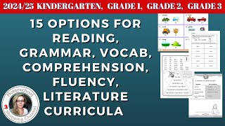 2024 Language Arts Homeschool Curriculum Options Kindergarten Grade 1 2 3 Reading Fluency Grammar [upl. by Cirdet]