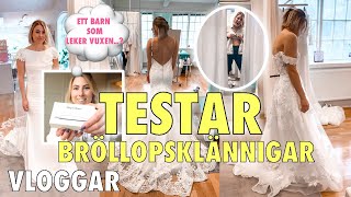 JAG TESTAR BRÖLLOPSKLÄNNINGAR  VLOGG [upl. by Eerrehs679]