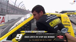 GRANT ENFINGER WINNING INTERVIEW  2024 LOVES RV STOP 225  2024 NASCAR CRAFTSMAN TRUCK SERIES [upl. by Chrisoula323]