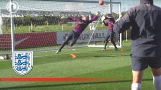 Agility practice with Englands goalkeepers Extended  Inside training [upl. by Hally]