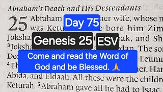 Daily Bible reading plan made easier Day 75Genesis 25ESVThursday tidings to all🙏🙋‍♀️ [upl. by Pan]