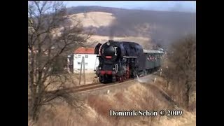 Parní lokomotivy 498106 a 4751142 na akci Pod vrcholky Bílých Karpat 2003 II [upl. by Eugatnom918]