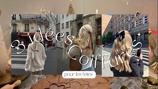 5 idées coiffures aesthetic pour les fêtes 🎄❄️ [upl. by Ellehsyt]