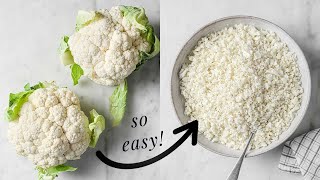 How to Make Cauliflower Rice with and without a Food Processor [upl. by Desmund]