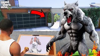 Franklin Uses Magical Painting To Make SCARY WEREWOLF In Gta V  GTA 5 new [upl. by Wichern]