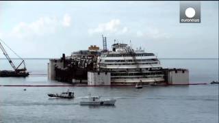 Costa Concordia timelapse salvage operation from dawn till dusk [upl. by Ivory]