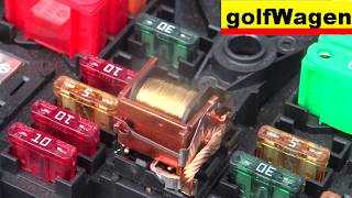 VW  AUDI relay 100 test and measure 7MO 951 253A secondary fuel pump relay [upl. by Hazrit]