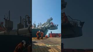 Riggers able to connect on time👍🏻💪 trending rigger offshorejob hopperdredger multipurposevessel [upl. by Annaear]