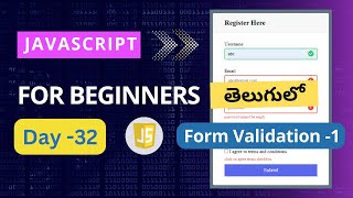 Form Validation in JavaScript  JavaScript form validation Form Validation in Telugu  forms [upl. by Notwal712]