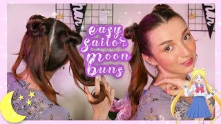 Sailor Moon Tutorial Space Buns💖💗✨ [upl. by Arihaj]