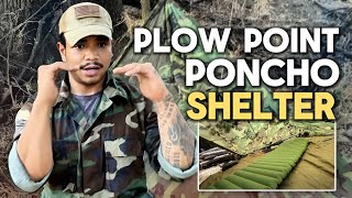 Quick Plow Point Poncho Shelter  Easy Ranger Diamond Survival Shelter [upl. by Yknarf394]