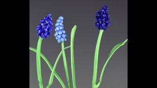 Tutorial Grape Hyacinth Soft Glass Sculpture [upl. by Euqenimod]