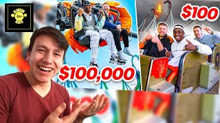 SIDEMEN 100000 vs 100 THEME PARK  REACTION [upl. by Cynthla194]