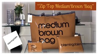 Bloomingdale’s Unboxing  Zip Top Medium Brown Bag [upl. by Imak733]