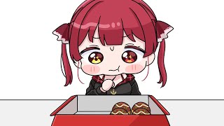 Marine accidentally eats everyones Takoyaki aloneAnimated HololiveEng subHoushou Marine [upl. by Lihp]