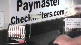 Paymaster Checkwriter Model 875 CheckWriterSigner [upl. by Iila]