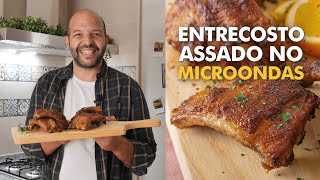 Entrecosto suculento no Microondas  Função Forno [upl. by Isak422]