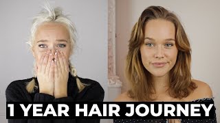 1 YEAR HAIR GROWTH  EXTREME HAIR BLEACH FAIL 😭 [upl. by Abihsat]